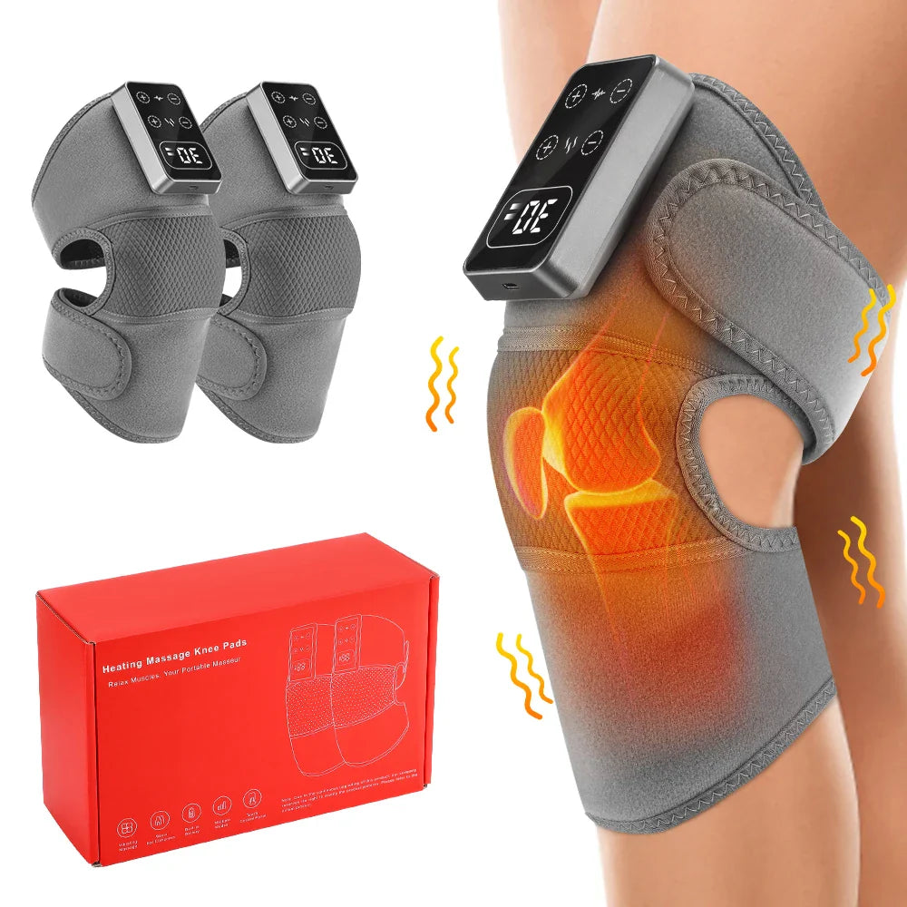 2Pcs Electric Knee Massager Grey