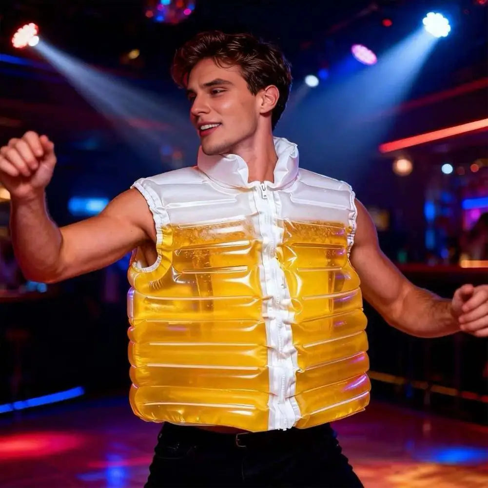 Wearable Refillable Beverage Jacket with Drinking Straw