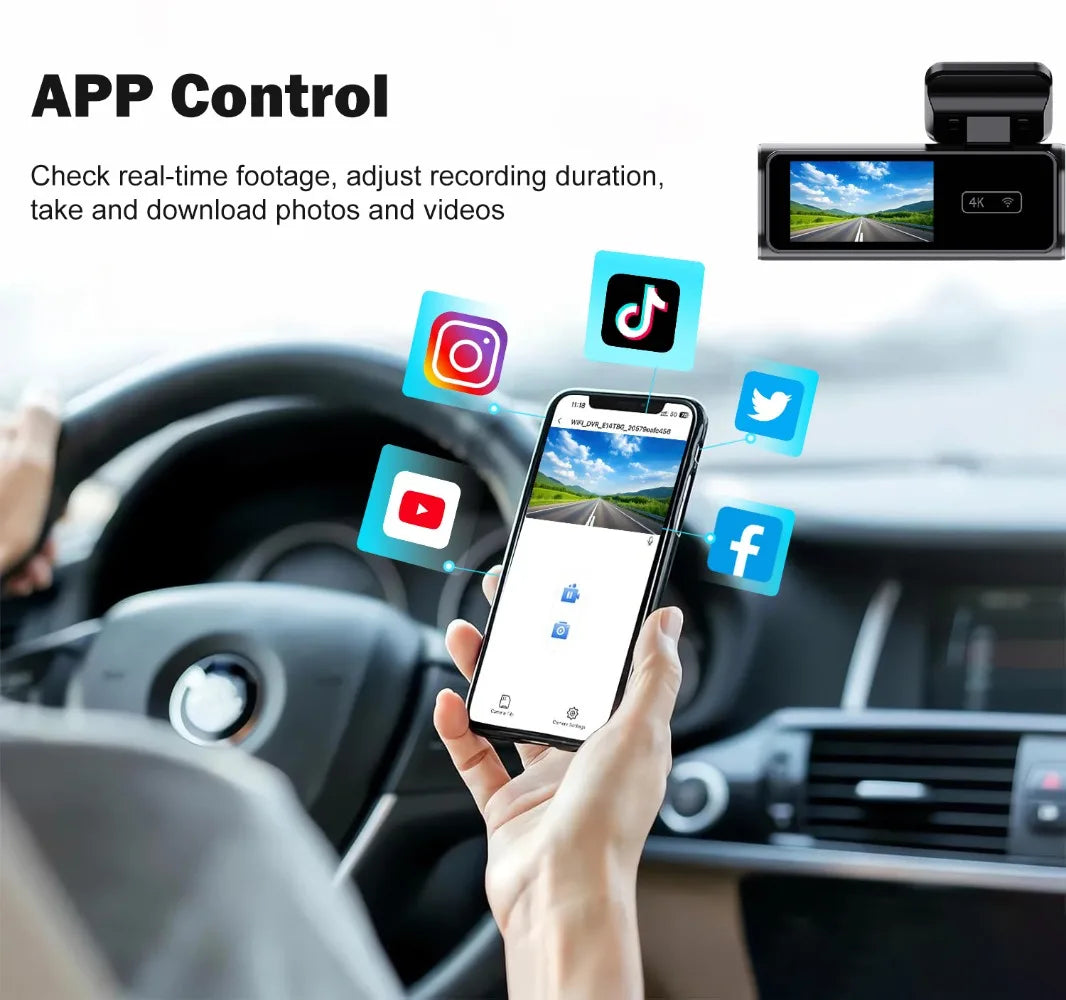 4K Dual Lens Dash Cam with Night Vision