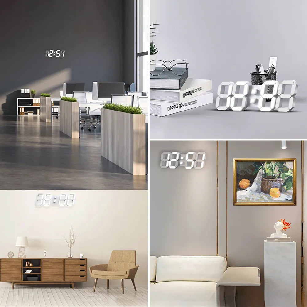Modern 3D LED Wall Clock with Remote Control