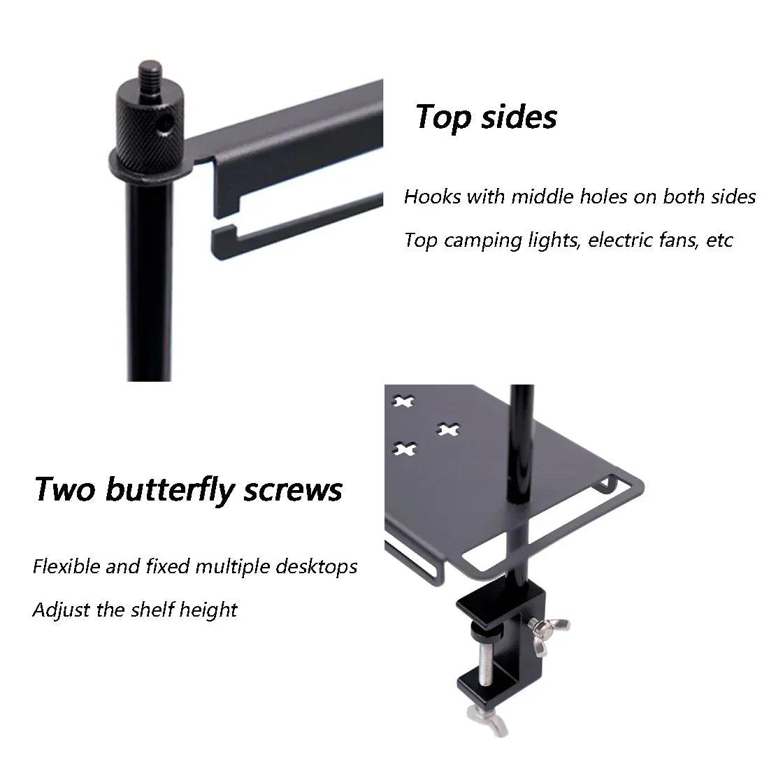 Camping Storage Detachable Organizer Rack Black