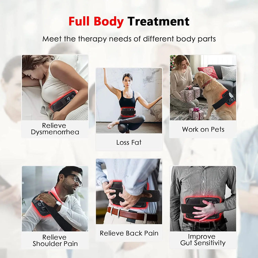 Portable Red & Infrared Therapy Belt with Heat & Massage