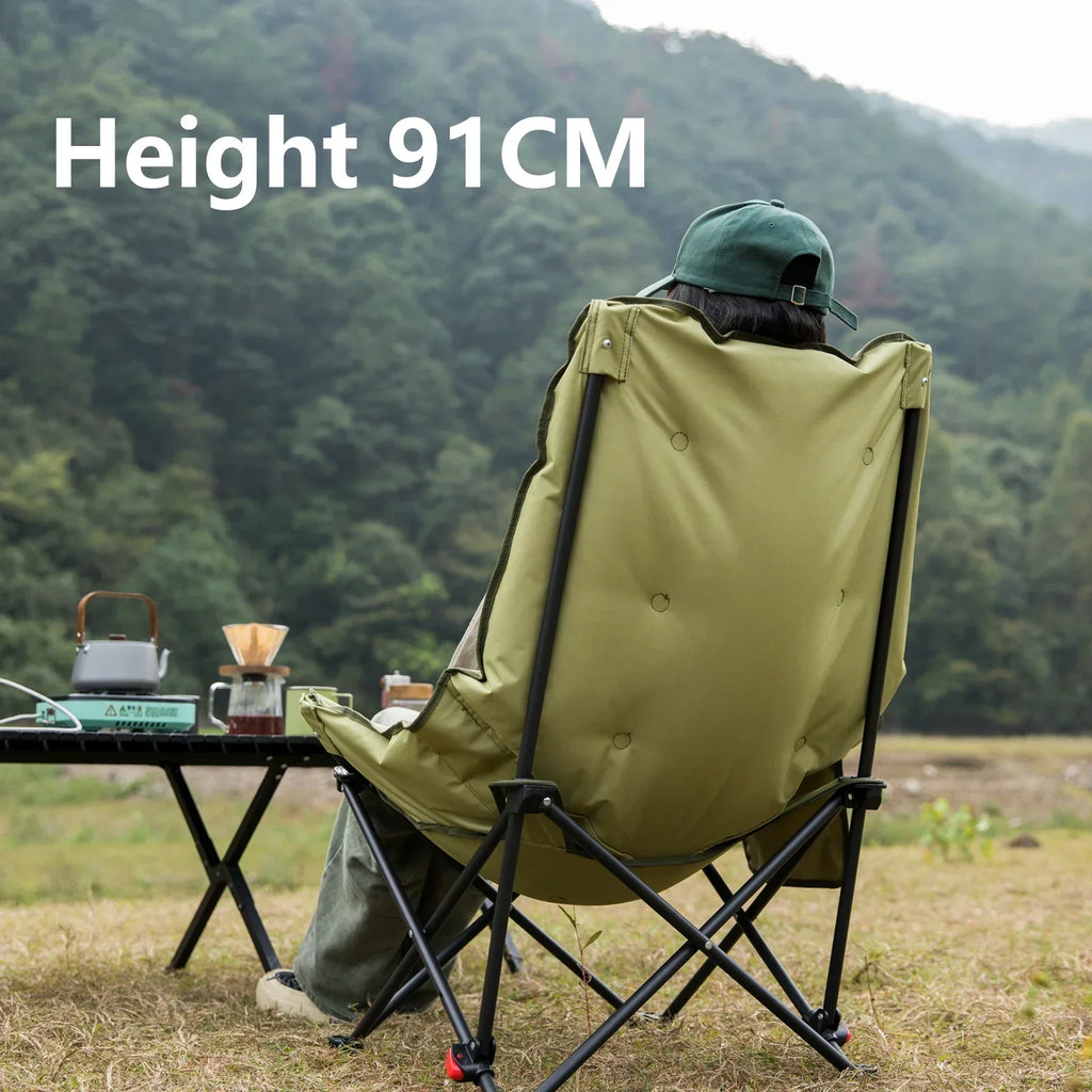 High-Back Moon Chair with Hollow Cotton Padding Green