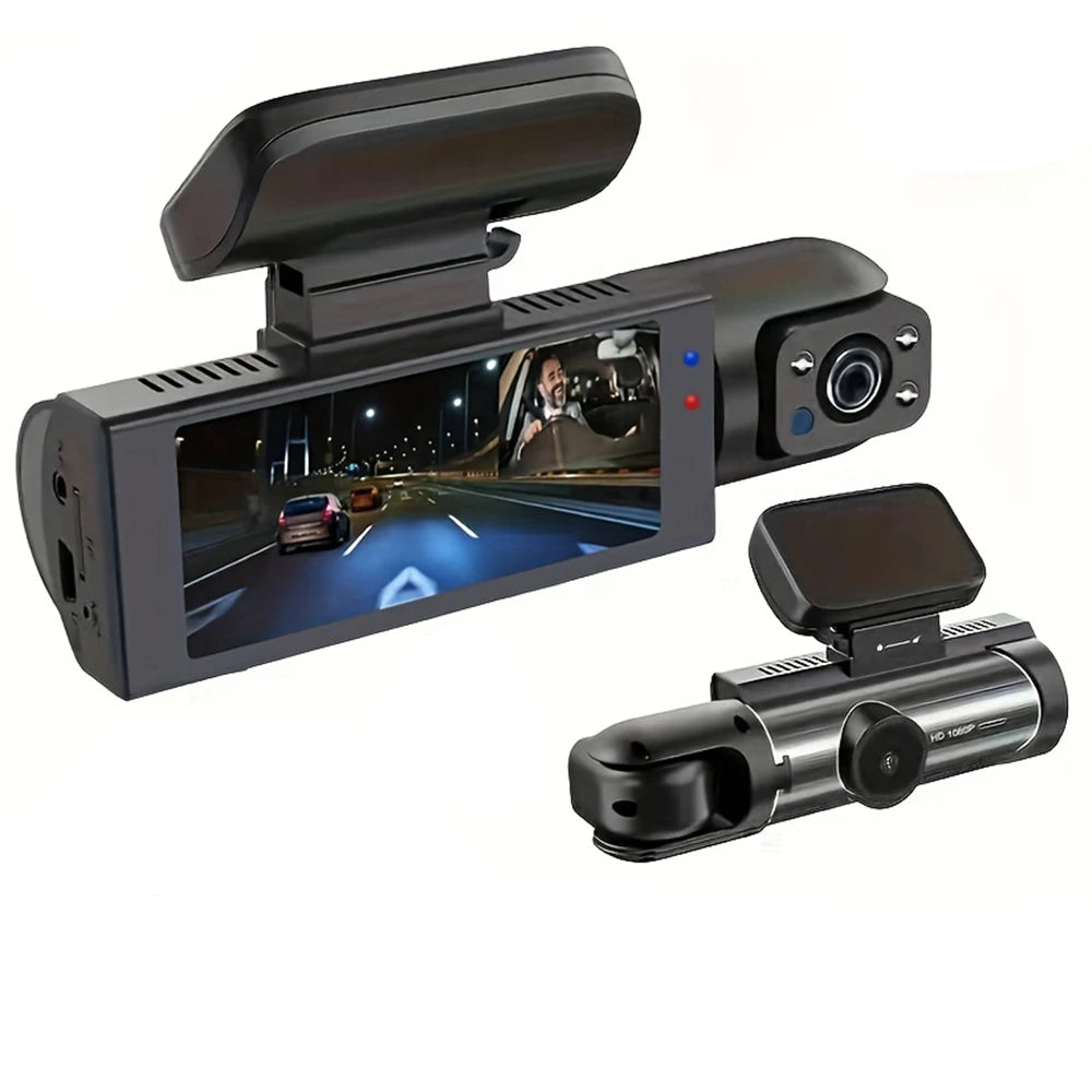 1080P WiFi Dual Dash Cam Front Interior Car Camera Black