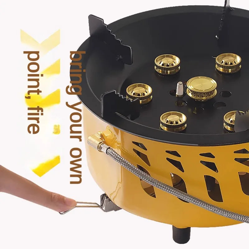 20000W 7-Core Camping Gas Stove Yellow