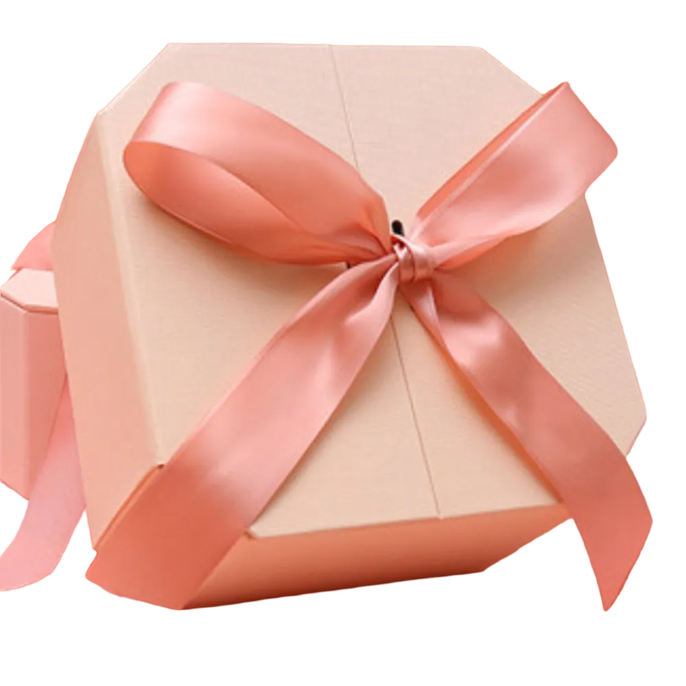 Charming Heart-Shaped Gift Box with Pink Bows – 21x21x12cm