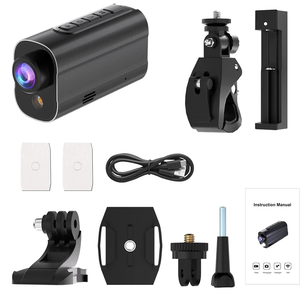 5K Action Camera with LED Light 64GB Included Black