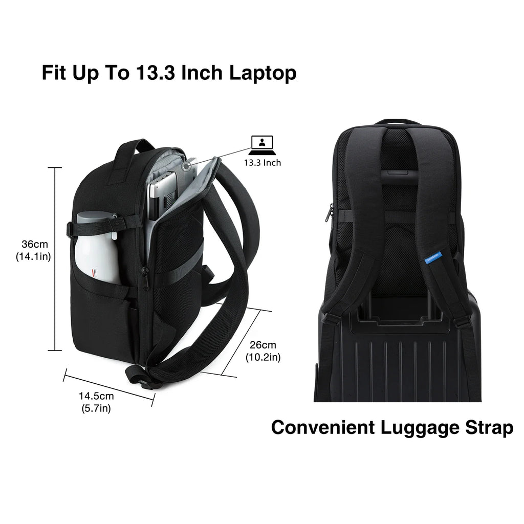 Camera Backpack with Laptop Compartment Black