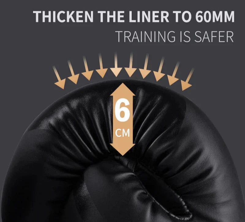 8oz PU Leather Boxing Gloves Unisex Training Gloves Black