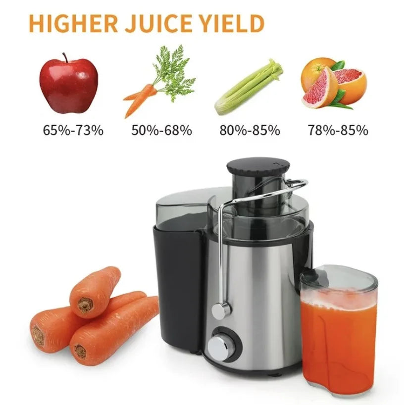 High Power Centrifugal Juicer Large Caliber Electric Juice Extractor Grey