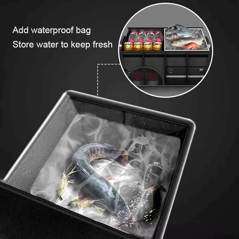72L Foldable Waterproof  Storage Box Black