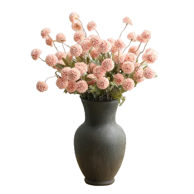 5-Head Pink Dandelion Flower Ball DIY Kit | Bouquet Silk Fake Flowers