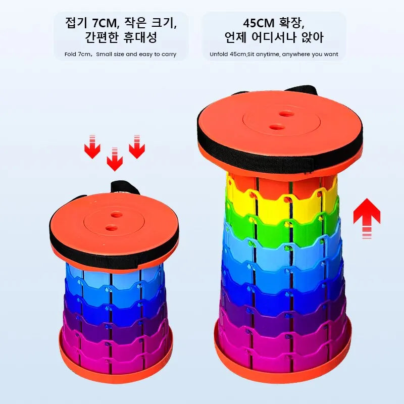 Adjustable Folding Telescopic Stool for Outdoor Travel and Fishing