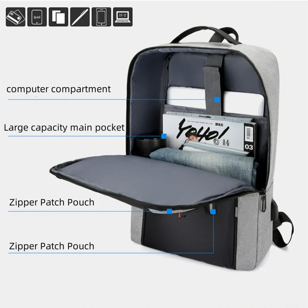 Waterproof Oxford Laptop Backpack Gray