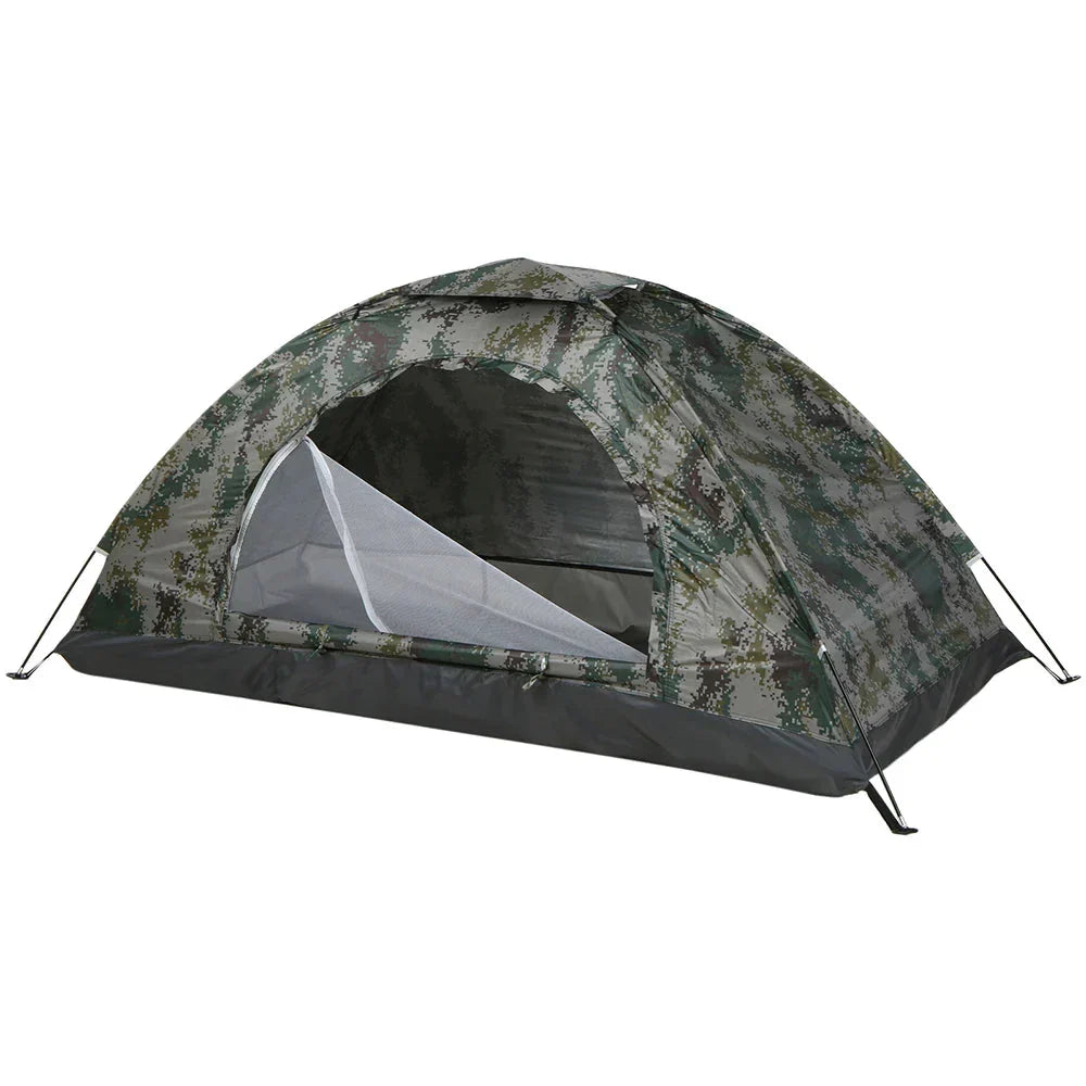 1-Person Camping Tent with Mesh Ventilation Green