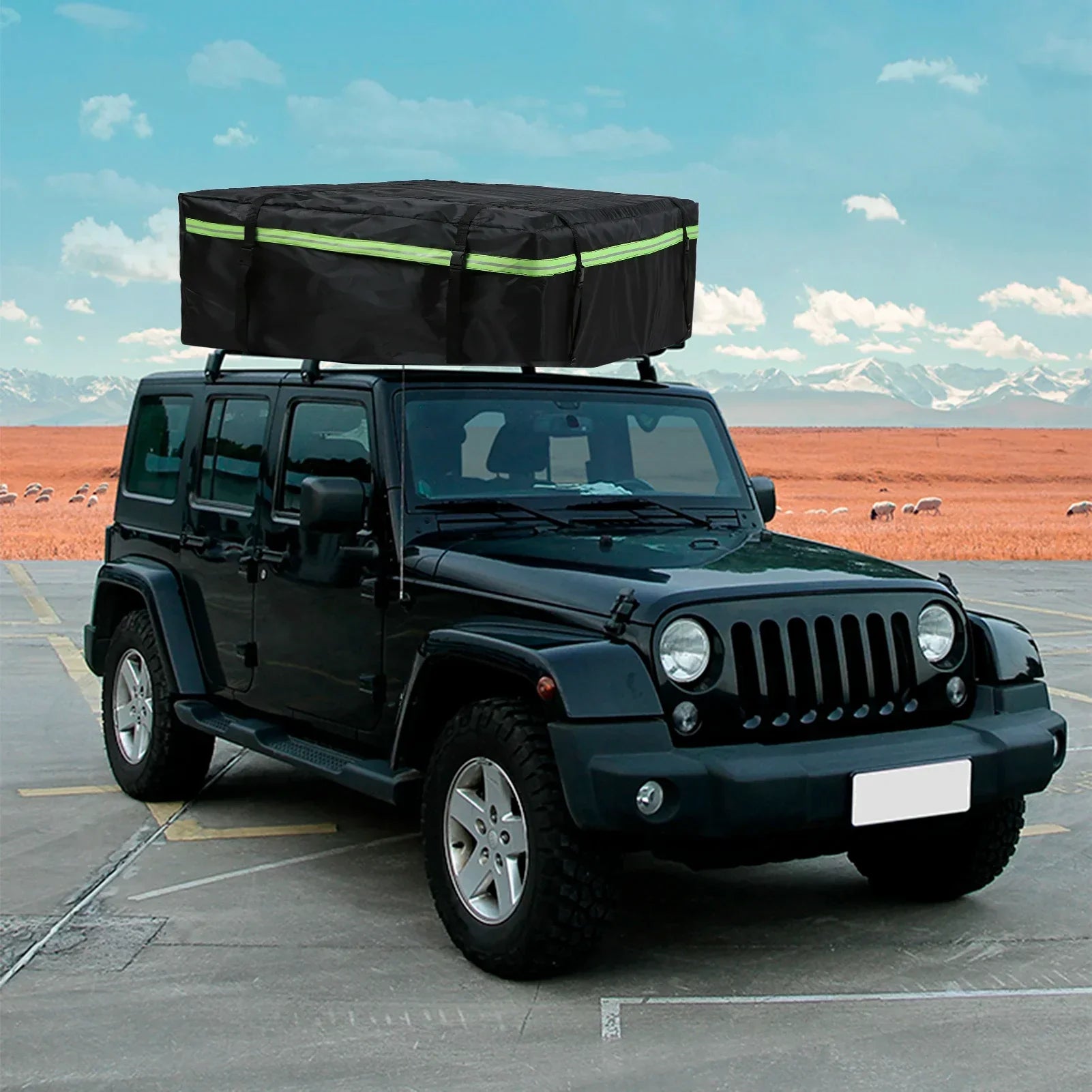 Waterproof Car Roof Cargo Bag Large Capacity Travel Carrier Black