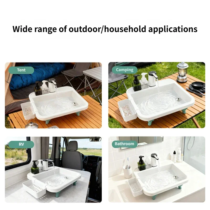 Portable Camping Sink – Foldable Outdoor Sink with Electric Water Pump