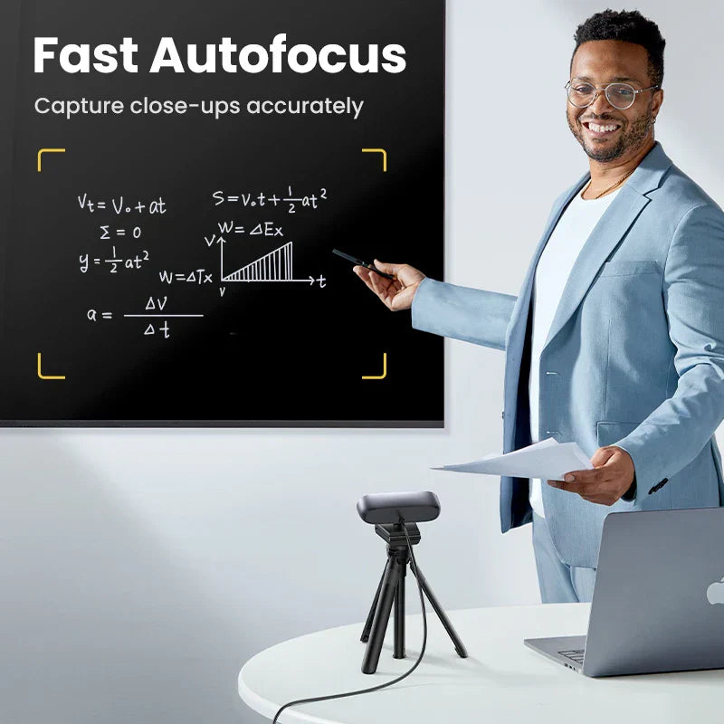 2K USB Webcam HD Mini Web Camera with Autofocus Black