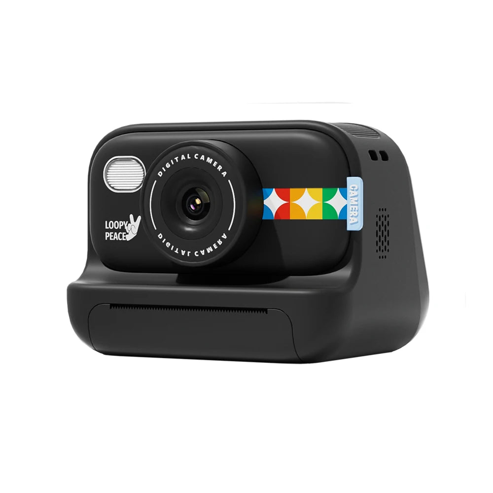 Color Instant Print Camera for Kids Black