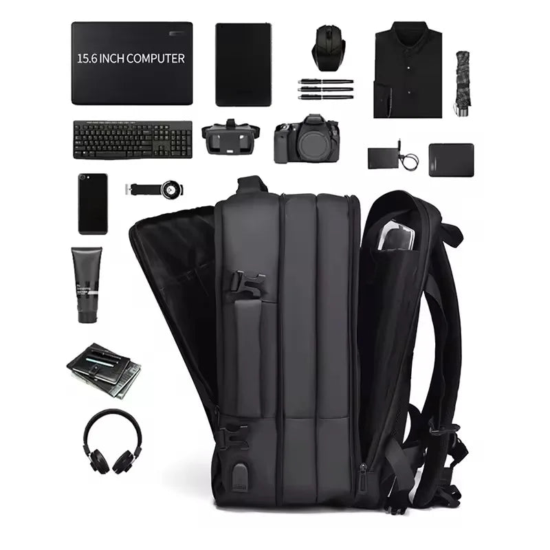 Laptop Backpack with USB Port Black