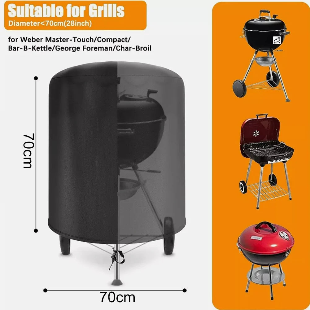 Waterproof Kettle BBQ Cover Black