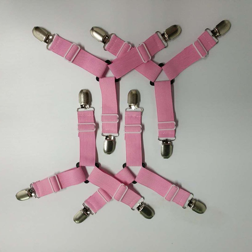 4Pcs/Set Elastic Bed Sheet Grippers Belt