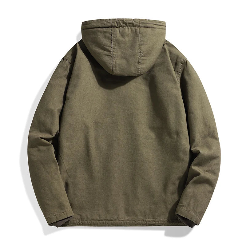 Men's Fleece-Lined Hooded Winter Parka Jacket