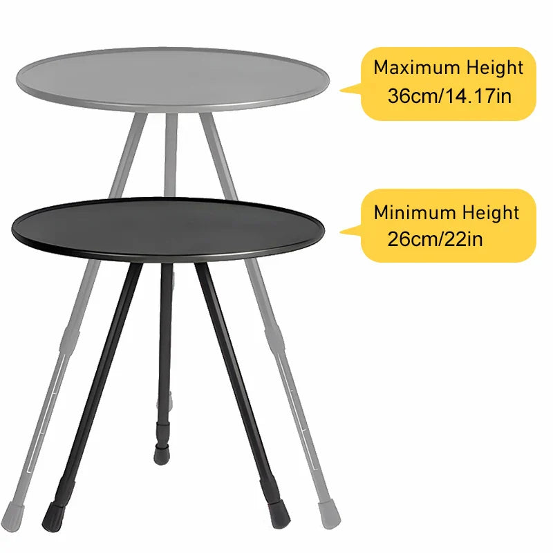 Camping Round Folding Table Black