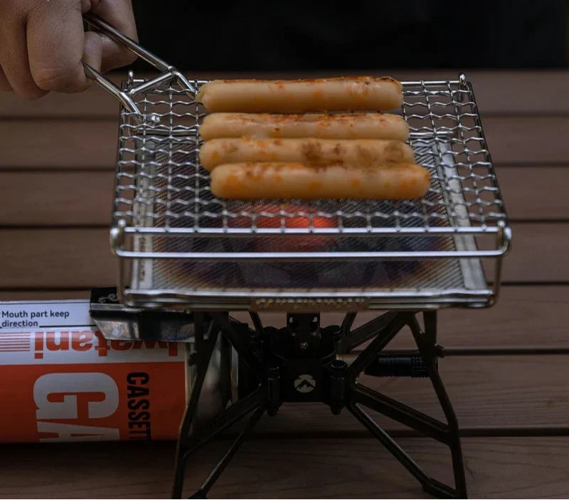 Stainless Steel Folding Toast Grill Net Gas Stove Grill Silver