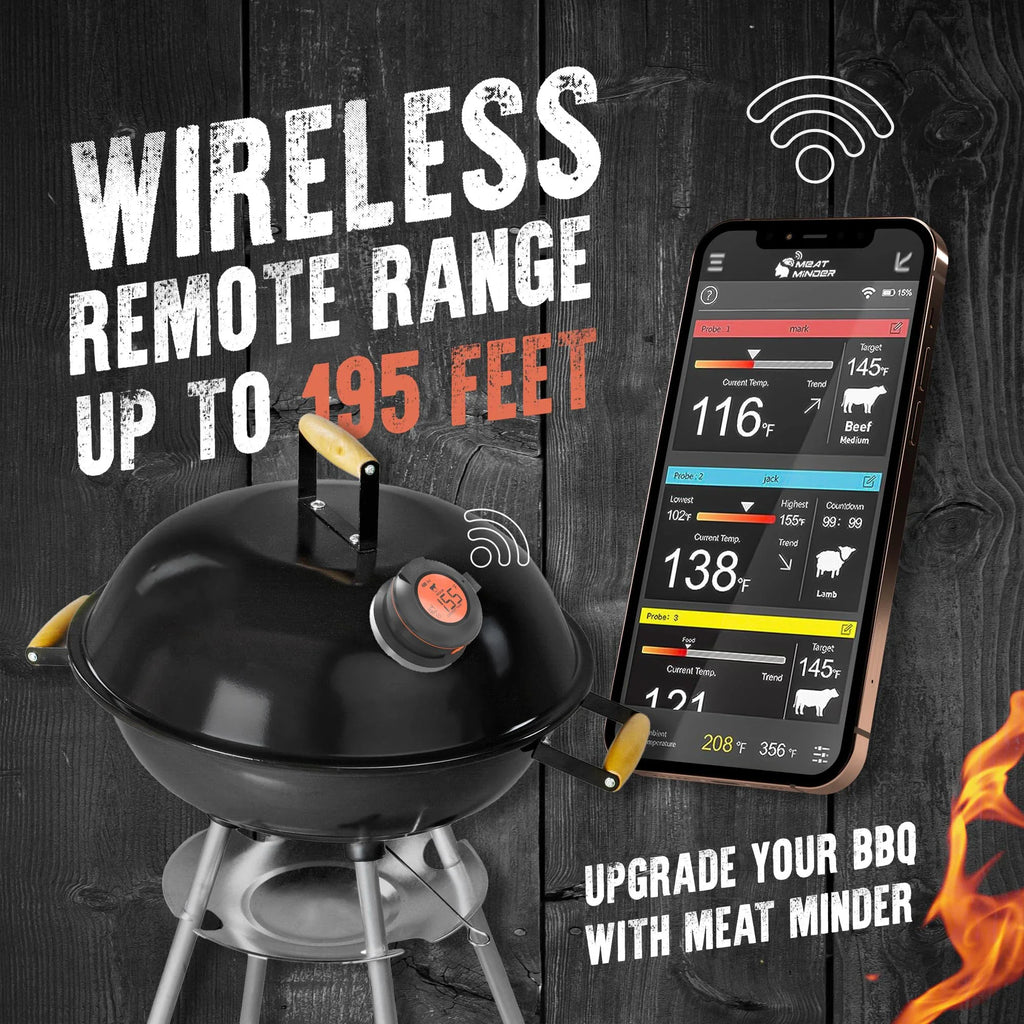 Grill Smart Wireless Meat Thermometer Black