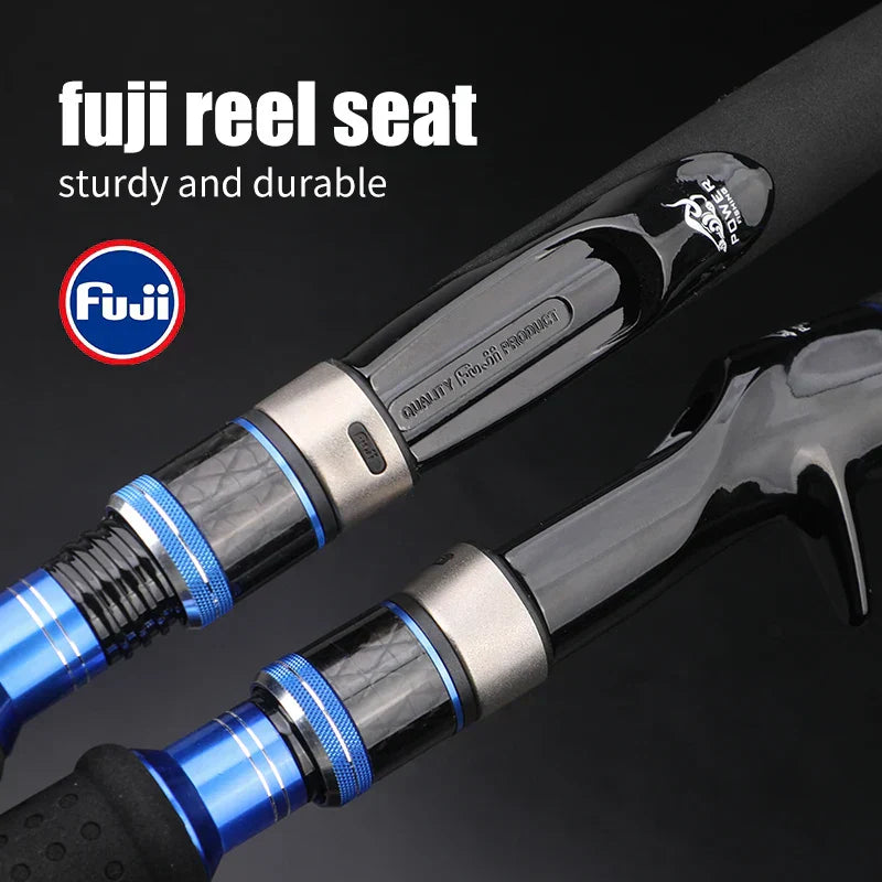 2-Section Carbon Fiber Fast Jigging Rod PE2-4 Spinning Rod Black