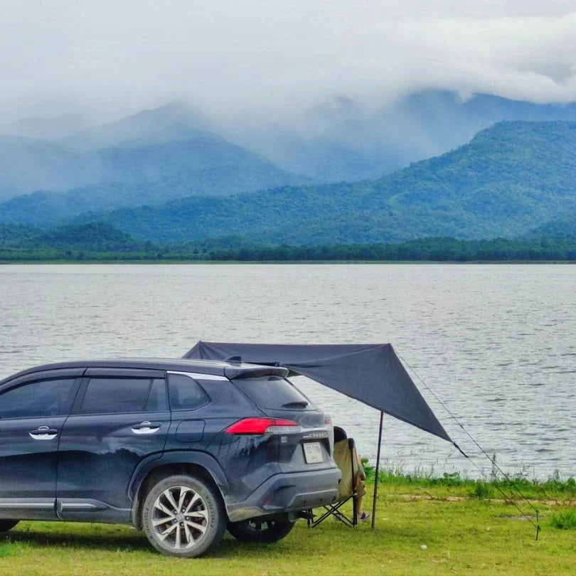 Car Side Awning 2×3M – Bat Shape Waterproof Camping Tarp Shelter