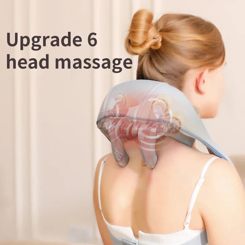 Neck and Shoulder Heating Massage Shawl with 6D Kneading
