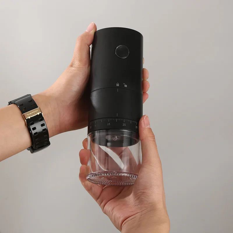 Portable USB C Rechargeable Coffee Grinder 38 Level Ceramic Black