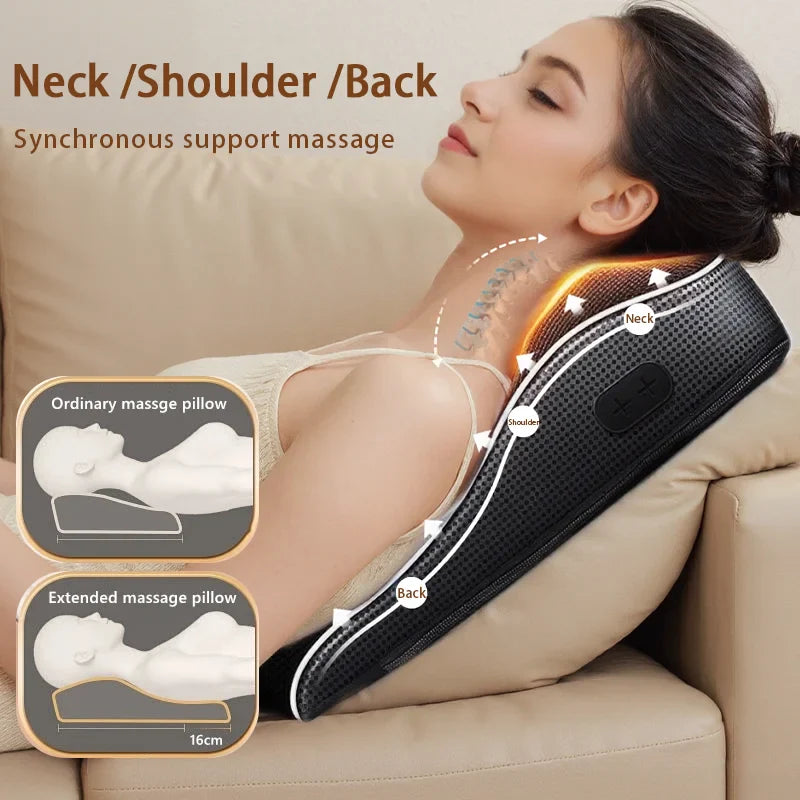 Electric Cervical Pillow Massager Black