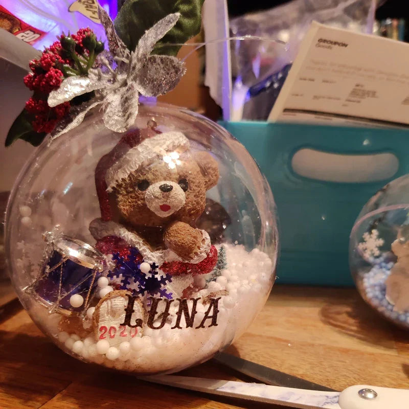 Set of CM Christmas Transparent Fillable Balls - Xmas Tree Hanging Ornaments (6cm, Plastic)