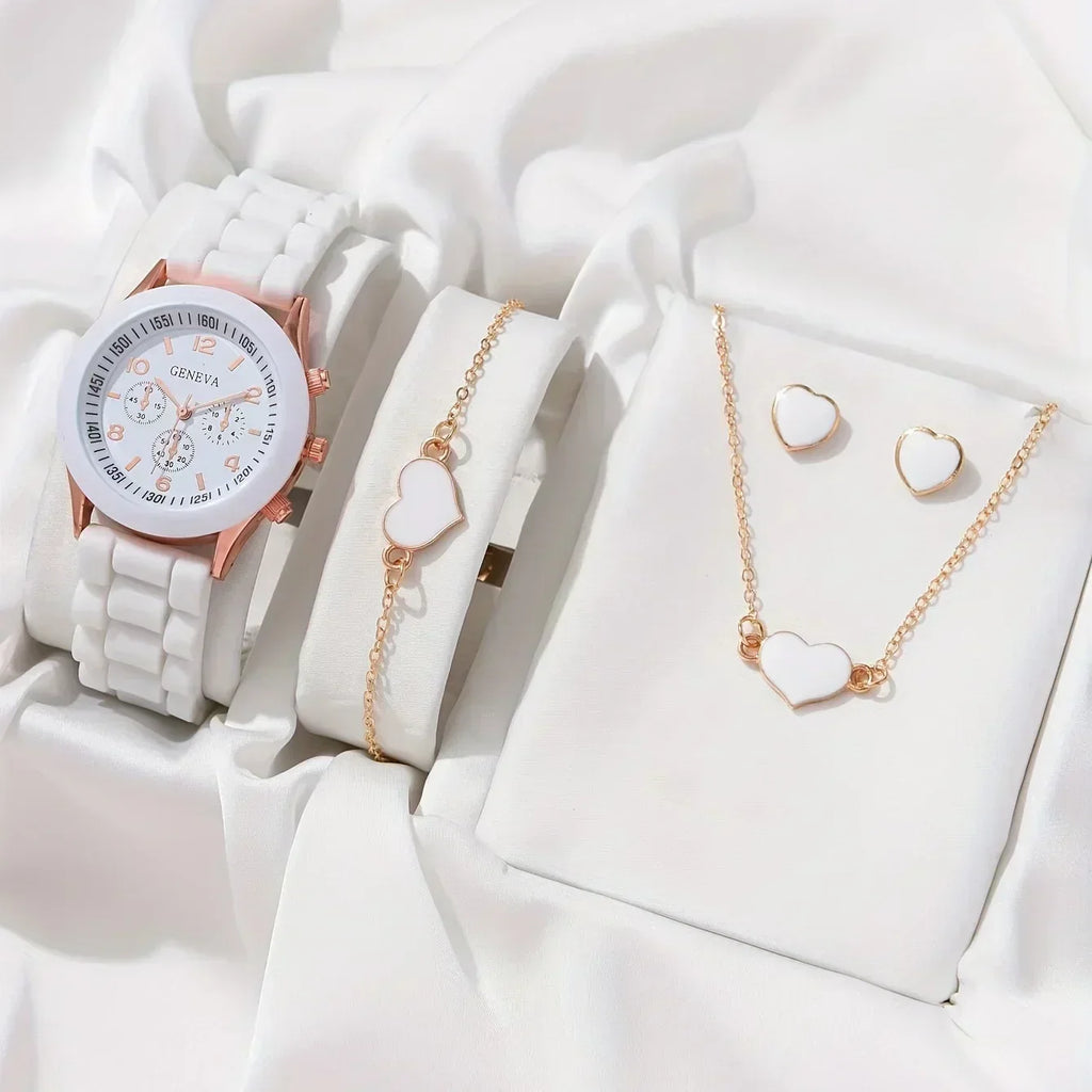 Womens Watch Jewelry Bracelet Ring Set (WT-AX)