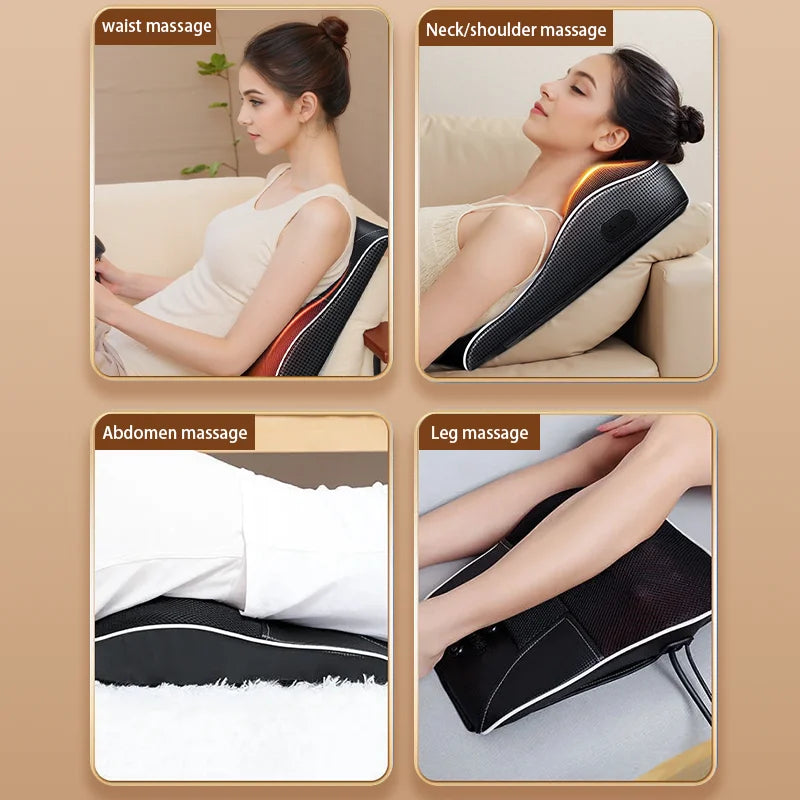 Electric Cervical Pillow Massager Black