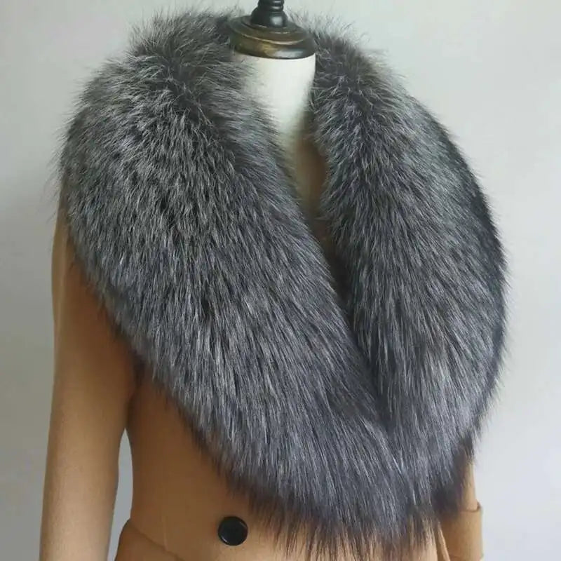 Women's Oversized Fur Collar Winter Shawl Scarf