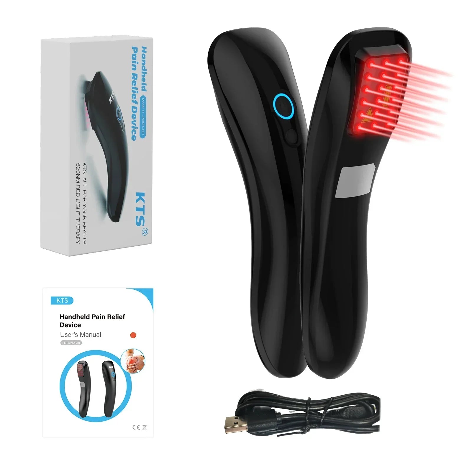 Cold Laser Therapy Device 18x620nm Diode Black