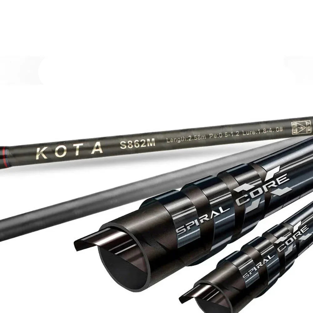 Inshore Squid Fishing Rod 2.59m Carbon Fast Action Rod Black