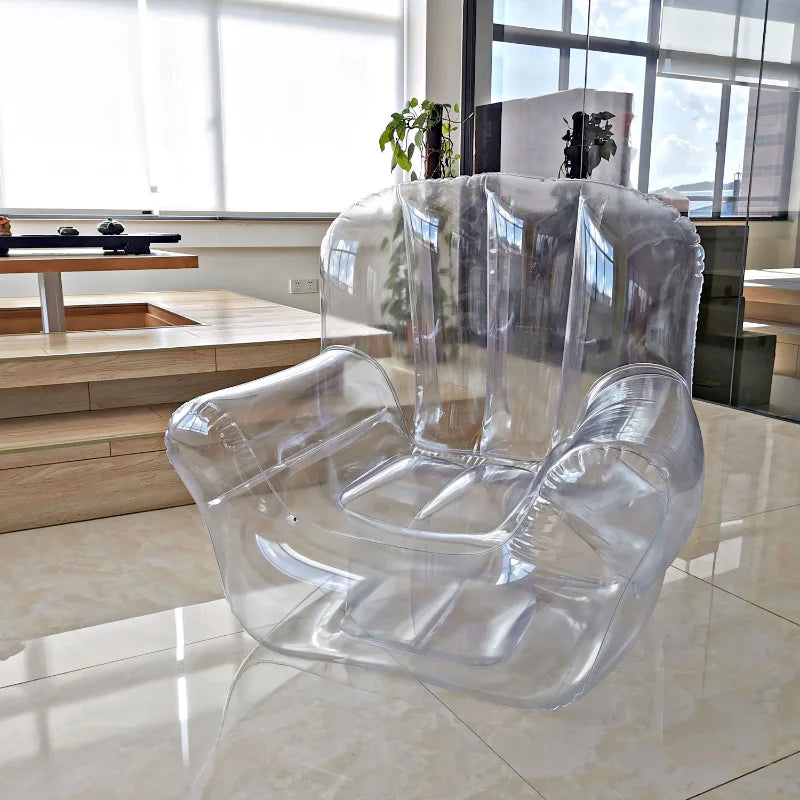 Transparent Nordic Inflatable Sofa - Modern Armchair for Bedroom- 90x80cm