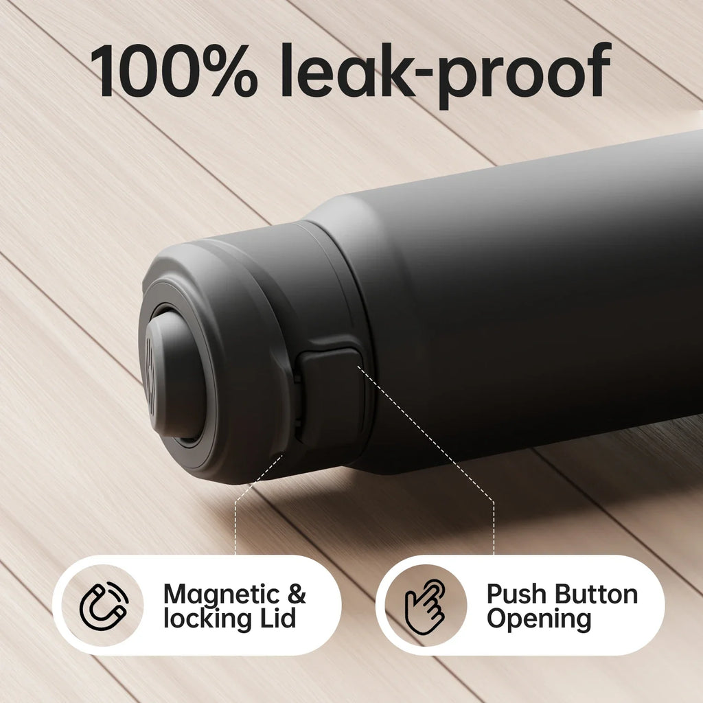 950ml Magnetic Thermos Water Bottle Black