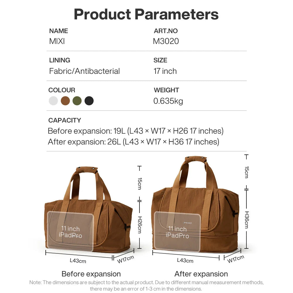 Large Capacity Foldable Travel Duffel Bag