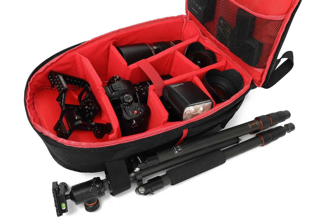 Multi-Functional Camera Backpack Black