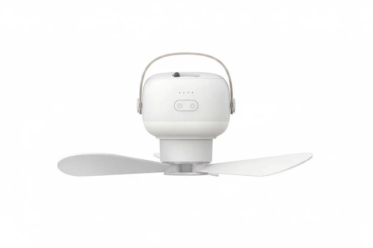 Portable Wireless Mini Ceiling Fan with LED Light & Remote Control