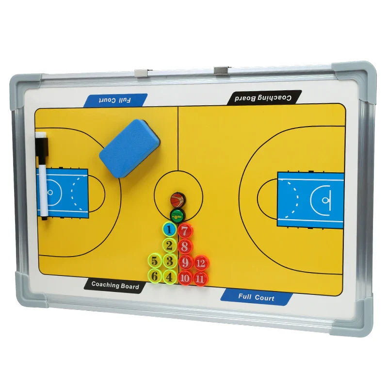 Professional Magnetic Basketball Coaching Board – Double-Sided Aluminum Alloy Tactical Board