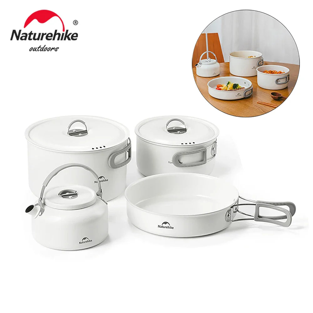 Camping Cookware Set – Ceramic Non-Stick Pots, Pan & Kettle Kit