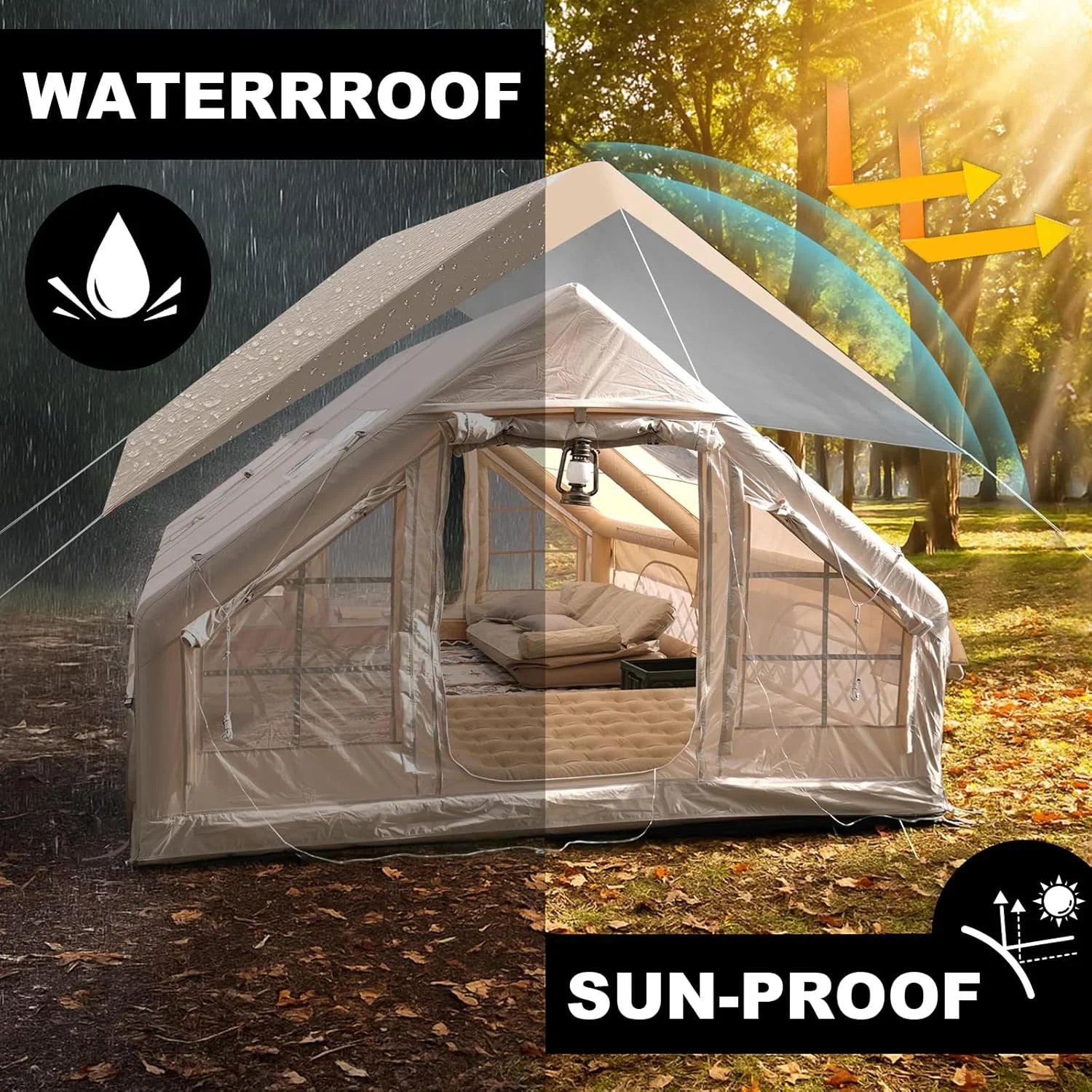 10×13FT Rainfly Tarp – Waterproof Ultralight Camping Shelter for 6–8 Person