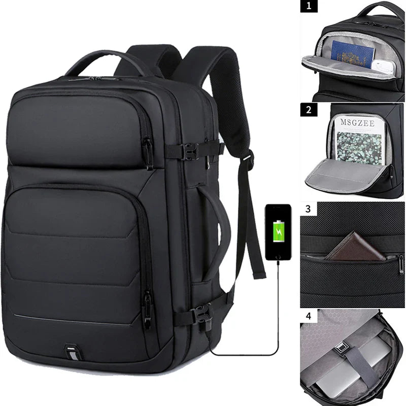 Laptop Backpack with USB Port Black